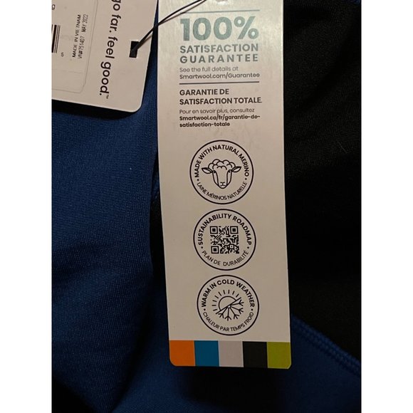 Smartwool Women's Merino Sport Fleece Colorblock Legging Blue Black 26" x 27" - Picture 9 of 9